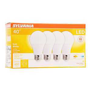 BULB LED 10YR 40W A19 27K 4PK 