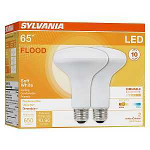 BULB LED 10YR 65W BR30 27K 2PK