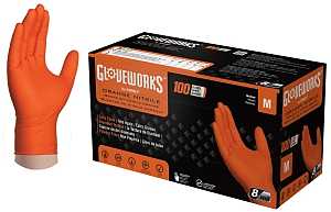 GLOVE NITRILE HD ORNG 8MIL MED