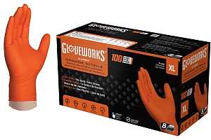GLOVE NITRILE HD ORNG 8MIL XL 