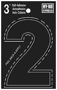 NUMBER HOUSE 2 3IN  VINYL BLK 