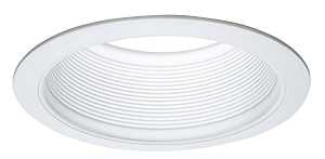 BAFFLE W/2 WH/TRIM WHT MTL 6IN