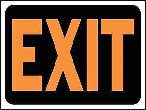 SIGN EXIT HYGLO 9X12IN PLASTIC