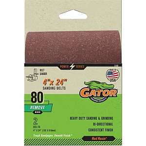 4X24IN 80GRIT ALUM OX BELT 2PK