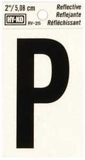 LETTER HOUSE P 2IN REFL BLK   