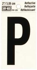 LETTER HOUSE P 2IN REFL BLK   