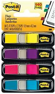 FLAGS POST-IT ASST 1/2 X1.7IN 