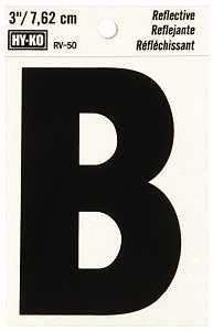 LETTER HOUSE B 3IN REFL BLK   
