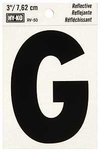 LETTER HOUSE G 3IN REFL BLK   