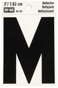 LETTER HOUSE M 3IN REFL BLK   