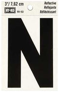 LETTER HOUSE N 3IN REFL BLK   
