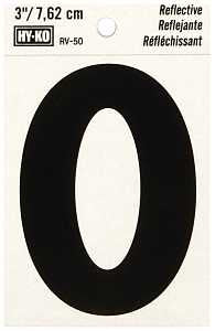 LETTER HOUSE O 3IN REFL BLK   