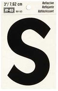 LETTER HOUSE S 3IN REFL BLK   