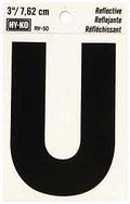 LETTER HOUSE U 3IN REFL BLK   