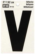 LETTER HOUSE V 3IN REFL BLK   