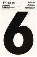 NUMBER HOUSE 6 3IN REFL BLK   