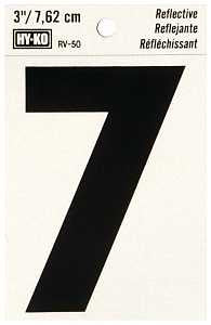 NUMBER HOUSE 7 3IN REFL BLK   