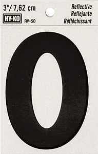 NUMBER HOUSE 0 3IN REFL BLK   