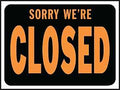 SIGN SORRY WE ARE CLOSED PLAST