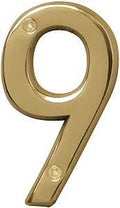 NUMBER HOUSE 9 SB 4IN POL BRS 
