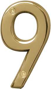 NUMBER HOUSE 9 SB 4IN POL BRS 