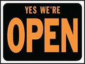 SIGN YES WE ARE OPEN PLASTIC  