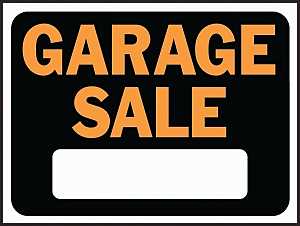 SIGN GARAGE SALE 9X12IN PLAST 