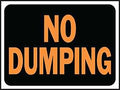 SIGN NO DUMPING 9X12IN PLASTIC