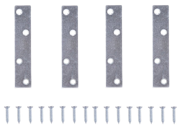 ProSource MP-Z04-C4PS Mending Plate, 4 in L, 7/8 in W, Steel, Screw Mounting