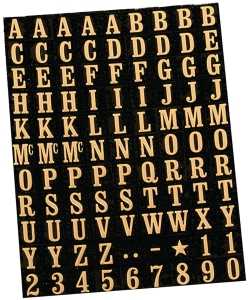 NUMBER/LETTER MYLAR 3/8IN BLK 