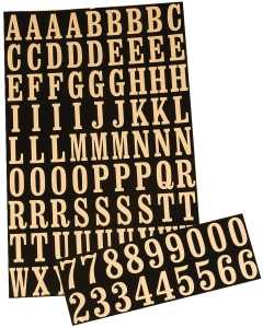 NUMBER/LETTER MYLAR 1IN BLK   