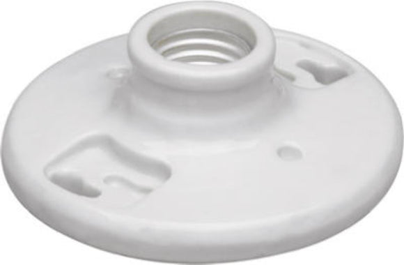 Legrand 272CC18 Lamp Holder, Keyless, 4-1/2 in Dia Dimensions, 250 V, 660 W, Porcelain Housing Material, White