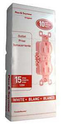 GRNDG RECEPTACLE DPX WHITE 15A