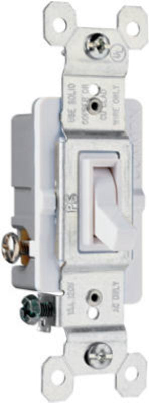Legrand 663WGTU Toggle Switch, 15 A, 120 VAC, 3-Position, Thermoplastic Housing Material