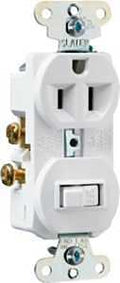 COMBO SWITCH SNGL WHITE 1P 15A