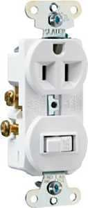 COMBO SWITCH SNGL WHITE 1P 15A
