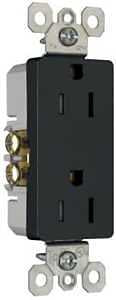 RECEPTACLE DECO DPX TR BLK 15A