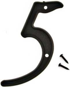 NUMBER HOUSE 5 PLASTIC 4IN BLK