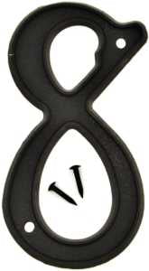 NUMBER HOUSE 8 PLASTIC 4IN BLK