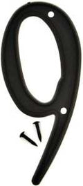NUMBER HOUSE 9 PLASTIC 4IN BLK
