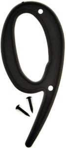 NUMBER HOUSE 9 PLASTIC 4IN BLK