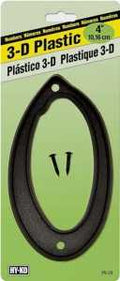 NUMBER HOUSE 0 PLASTIC 4IN BLK