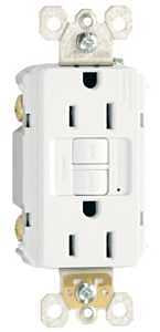 RECEPTACLE GFCI DPX WHITE 15A 