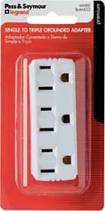 GROUNDG ADAPTER TRIPLE WHT 15A