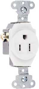 SG RECPTCL SINGLE WHT 15A 125V