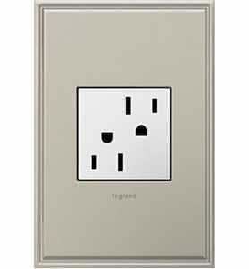 TR OUTLET 2-MODULE 1G WHT 15A 
