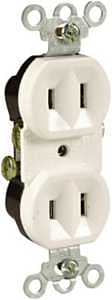 RECEPTACLE DPX 2W WHT 15A 125V