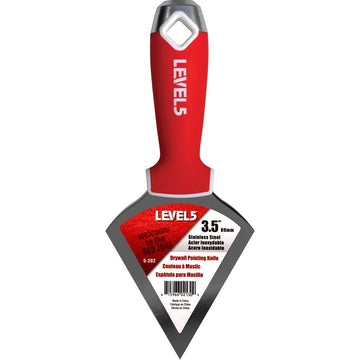 Level5 5-202 Drywall Pointing Knife, 3-1/2 in L Blade, Stainless Steel Blade, Soft Grip Handle, Nylon Handle