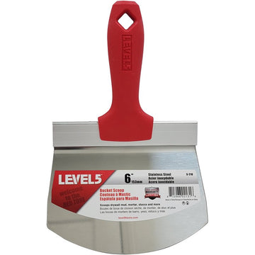 Level5 5-210 Bucket Scoop, 6 in W Blade, Stainless Steel Blade, Stainless Steel Handle, Ergonomic Handle