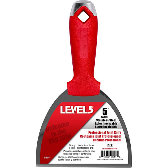 Level5 5-505 Joint Knife, 5 in W Blade, Stainless Steel Blade, Solid Grip Handle, Polypropylene Handle